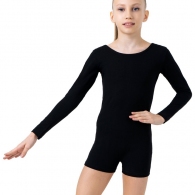 Costum p/u gimnastica cu sorti maneca lunga Grace Dance Gymnastic leotard long sleeve with shorts thumbnav