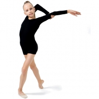 Costum p/u gimnastica cu sorti maneca lunga Grace Dance Gymnastic leotard long sleeve with shorts thumbnav 3