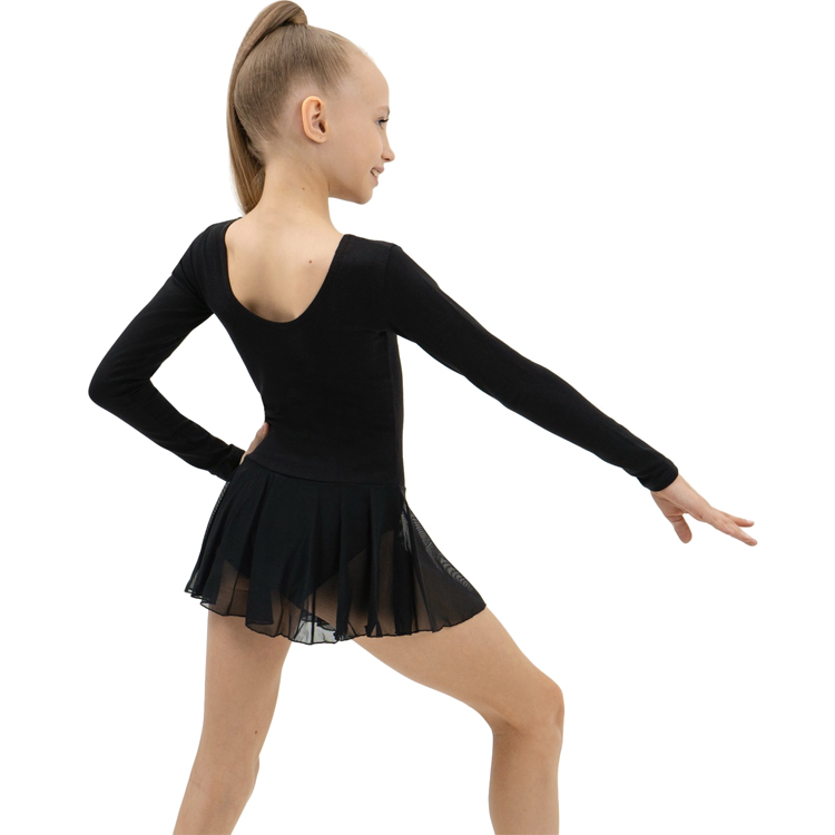 Купальник гимнастический с юбкой длинный рукав Grace Dance Gymnastic leotard 30 Negru Femei photo 4