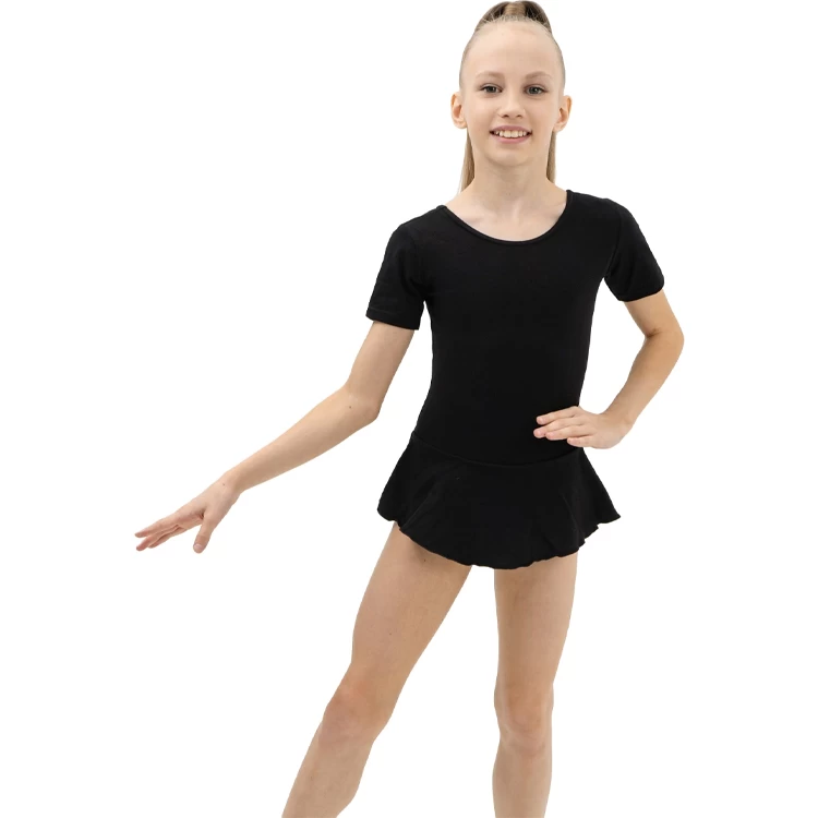Costum pentru gimnastica cu fusta maneca scurta Grace Dance Gymnastic leotard