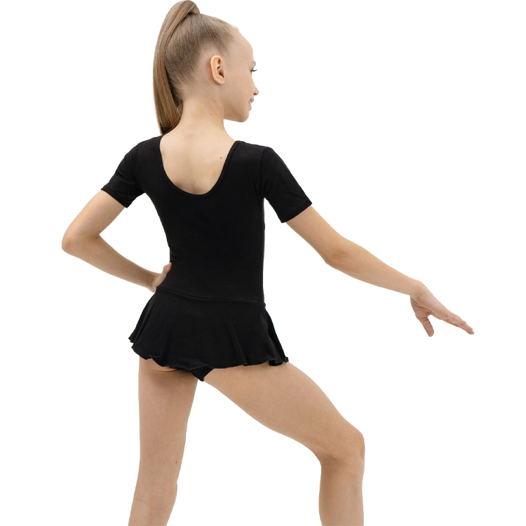 Купальник гимнастический с юбкой короткий рукав Grace Dance Gymnastic leotard 28 Negru Femei photo 2