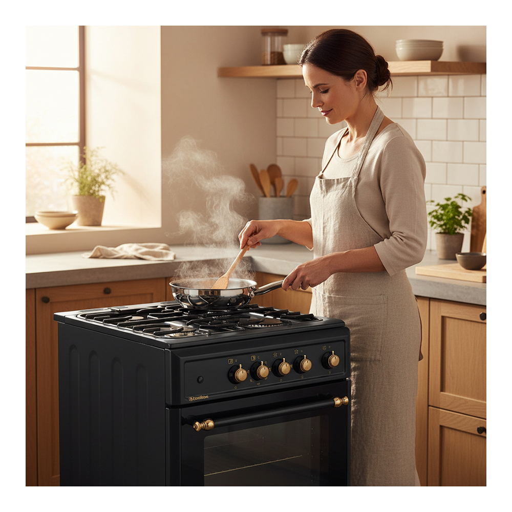 Газовая плита Eurolux KLE6640ICBKR / 4 конфорок / 60 см / Черный photo 4