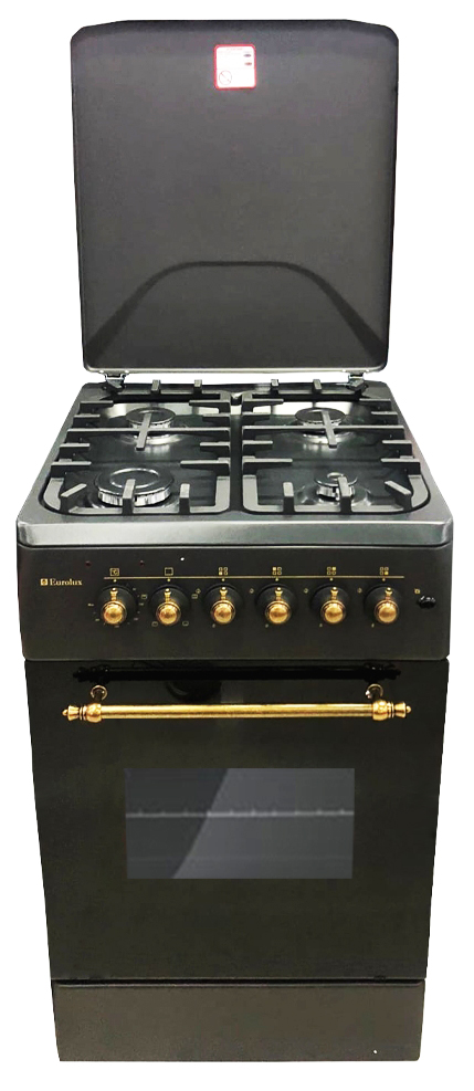 Газовая плита Eurolux TE-5640ICBKR / 4 конфорок / 50 см / Черный photo 1