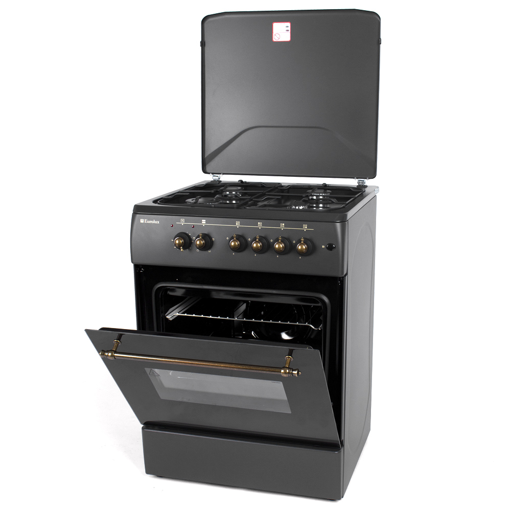 Газовая плита Eurolux TE6640IBKR / 4 конфорок / 60 см / Черный photo 3