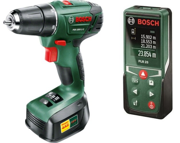 Набор из двух предметов Bosch PSR 1800 Li-2 + PLR 25, 06159940L8 photo 1