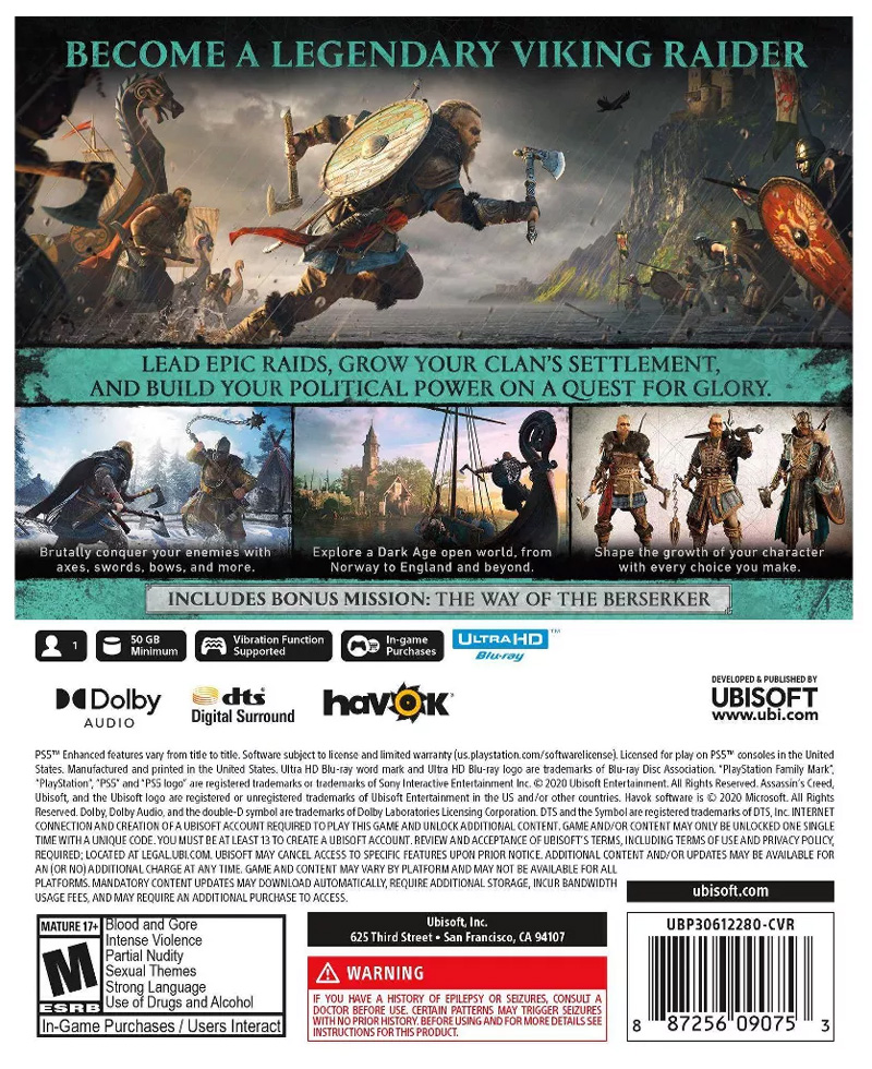 Assassins Creed Valhalla PlayStation 5 18+ photo 2