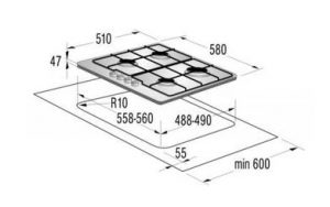 Встраиваемая  газовая панель Gorenje GW66CLB thumbnav 2