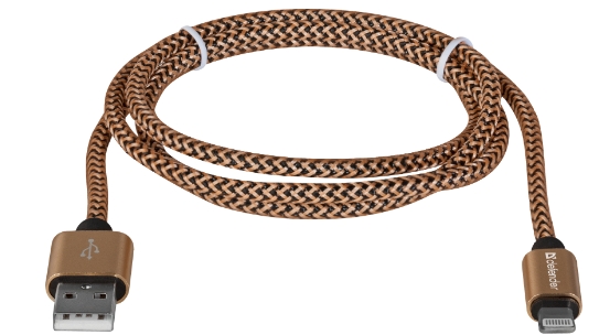 Кабель USB-A/Type-C - Lightning/Type-C/Micro USB Defender ACH0103TPROGOLD 1 /1м /Золотой photo 2