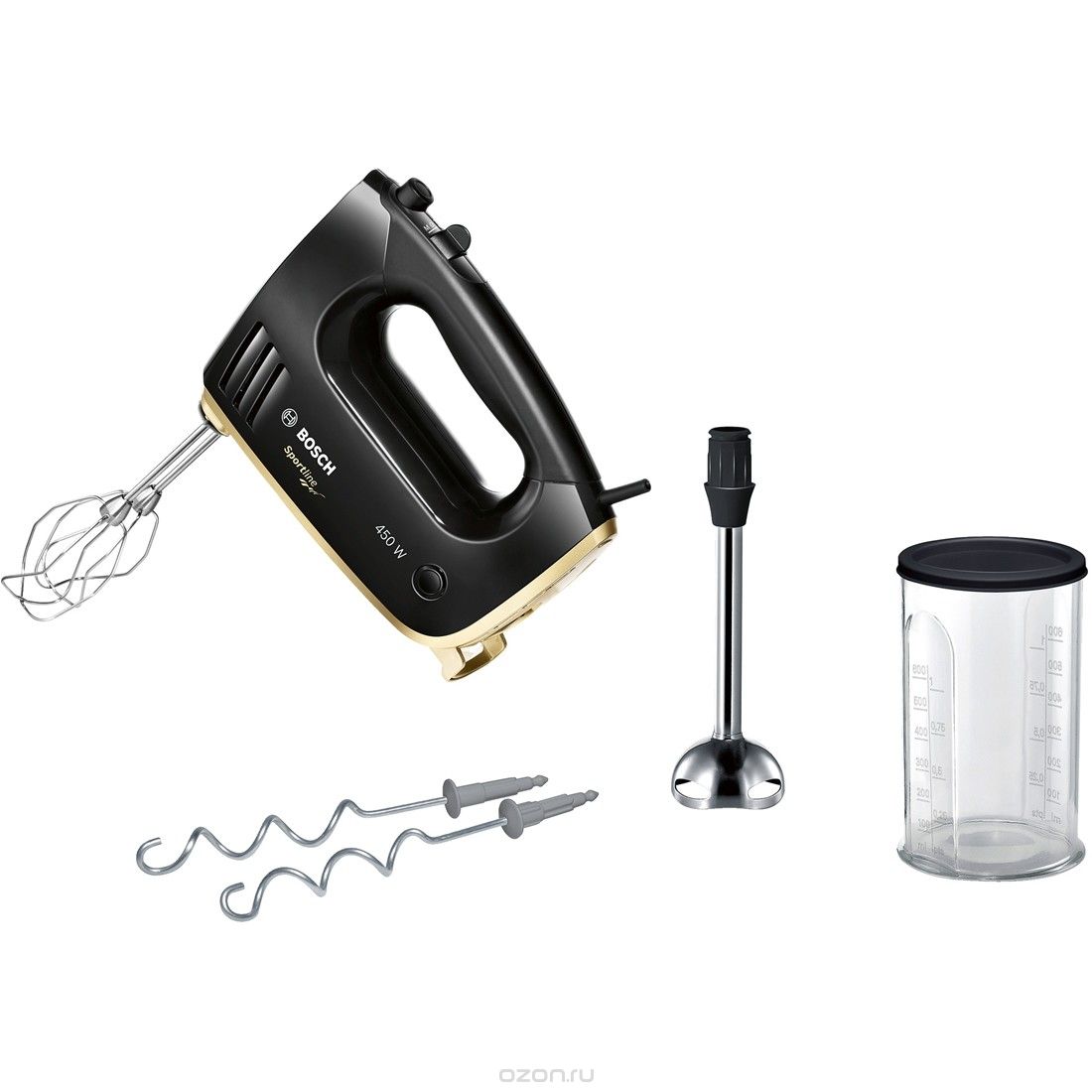 Миксер Ручной Bosch MFQ36GOLD / 5 скоростей / Черный photo 1