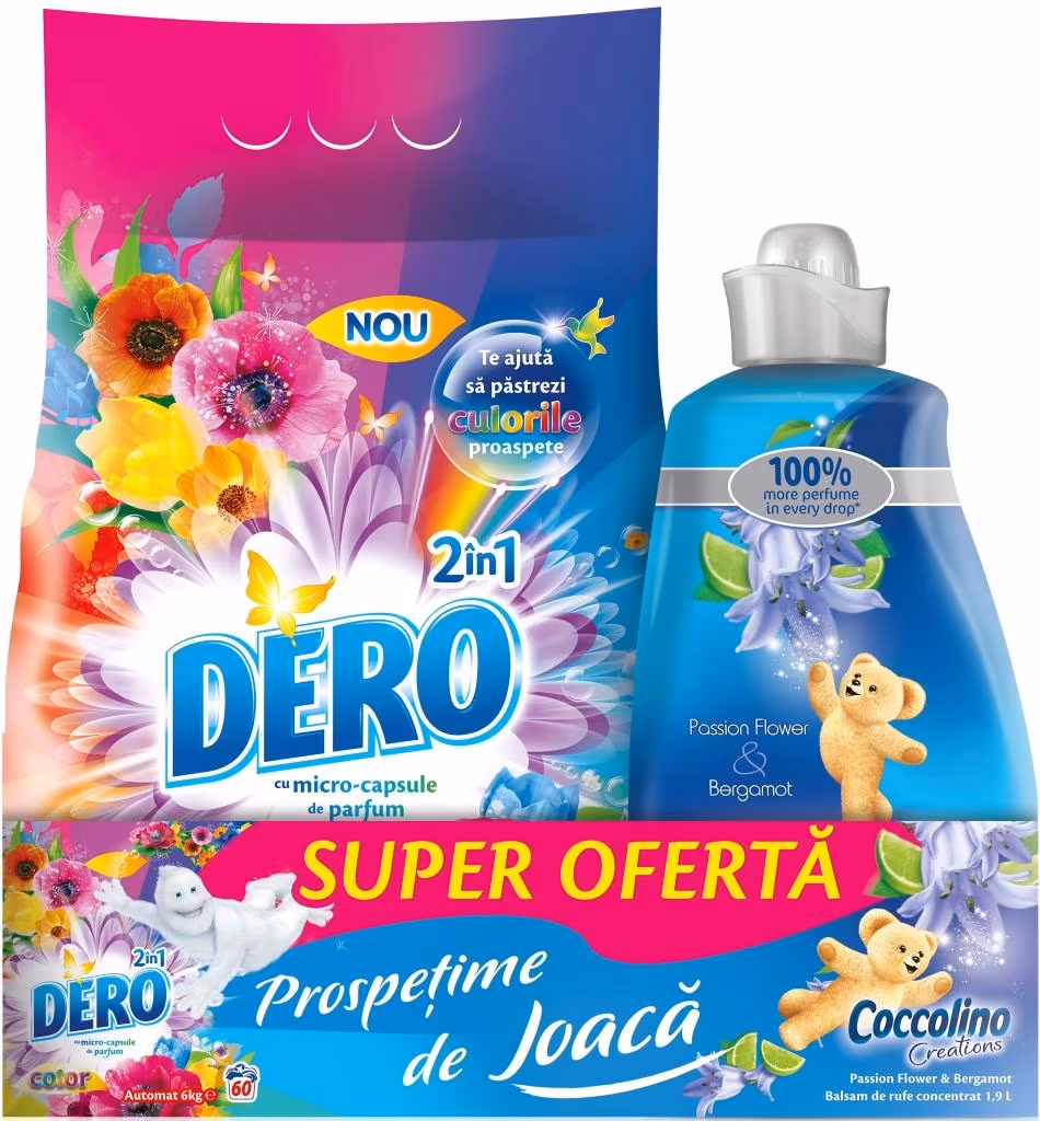 Detergent p/u rufe Dero Set2in1 Color6kg.+Coccoli