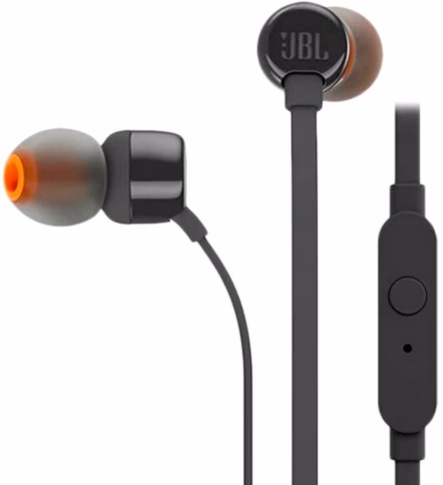 JBL Earphones 3.5mm with Mic Tune 110, Black