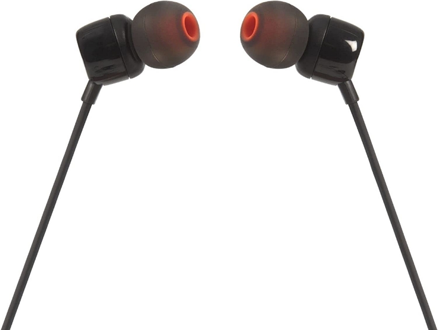 JBL Earphones 3.5mm with Mic Tune 110, Black photo 4