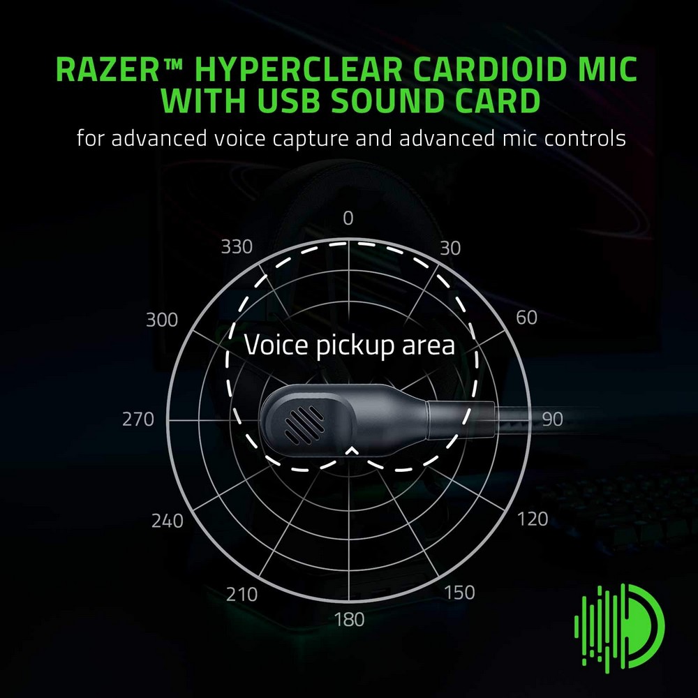 Наушники Razer Черный с зеленым Проводные / Игровой / Черный с зеленым photo 6