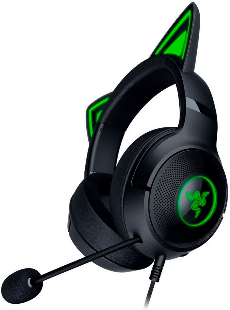Căști Razer Kraken Kitty V2 Negru-verde Cu fir / Gaming / Negru-verde photo 3