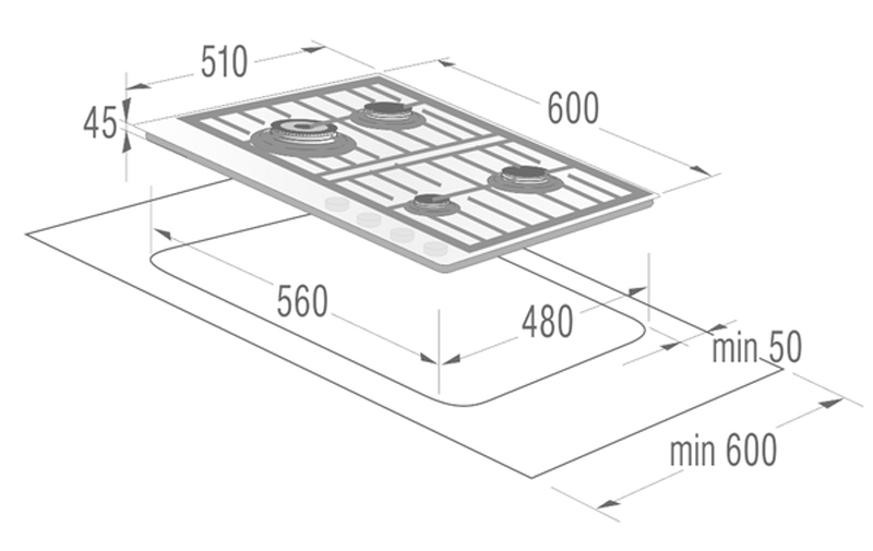 Встраиваемая  газовая панель Gorenje GW 641 MB photo 4