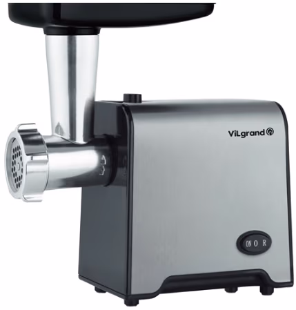 Мясорубка шнековая ViLgrand V1212MG, 1.1 кг/мин, 1200 Вт, Нержавеющая сталь