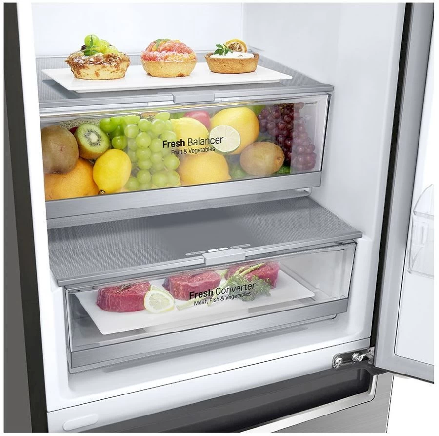 Frigider LG GBB72PZDMN, 384 l, 203 cm, E/A++, Gri