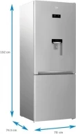 Frigider cu congelator jos Beko RCNE560E40DZMN, 510 l, 192 cm, E, Gri