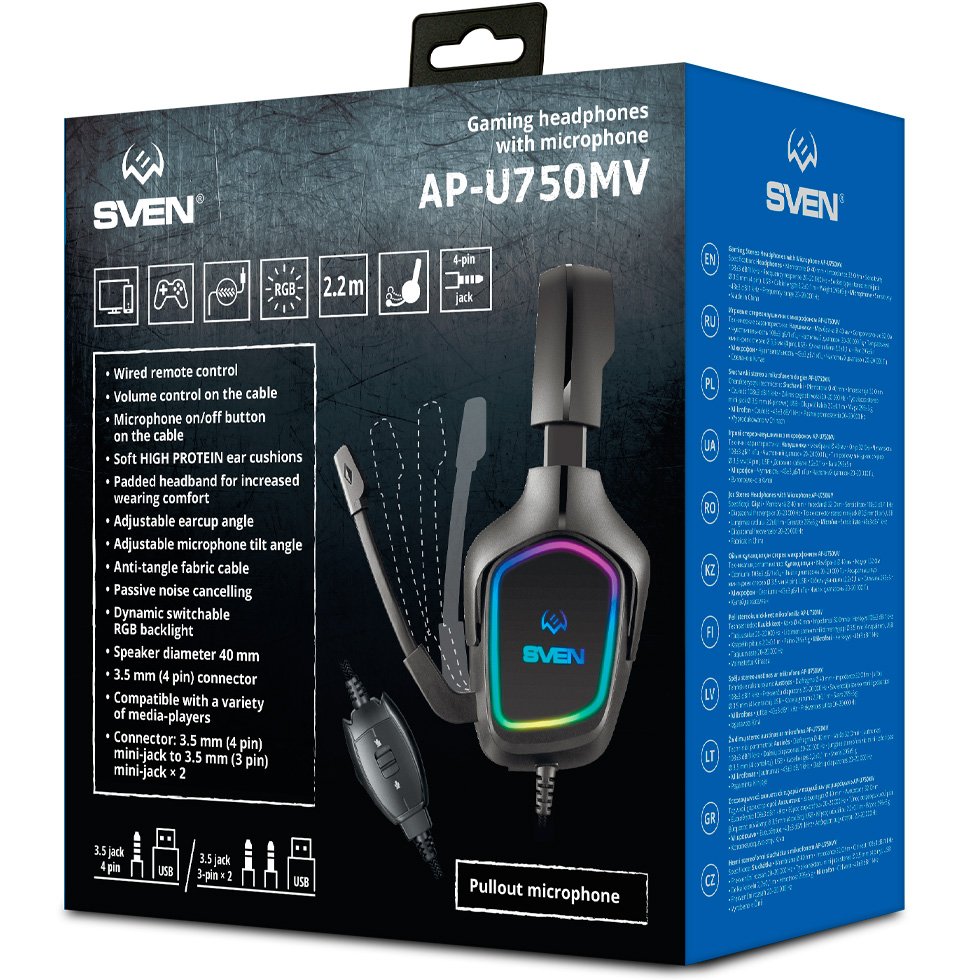 Наушники Sven AP U750MV Black Проводные / Игровой / Black photo 2