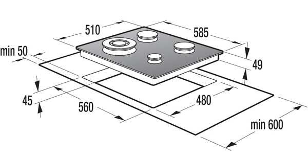 Встраиваемая  газовая панель Gorenje GTW6INB photo 2