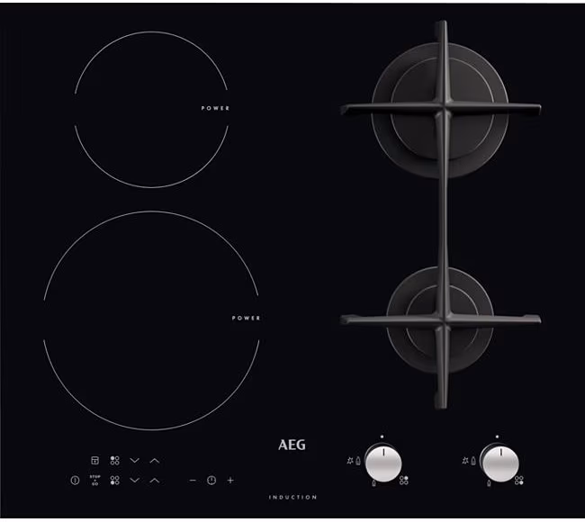 Встраиваемая комбинированная панель AEG HD634170NB, 4 конфорок, Черный 