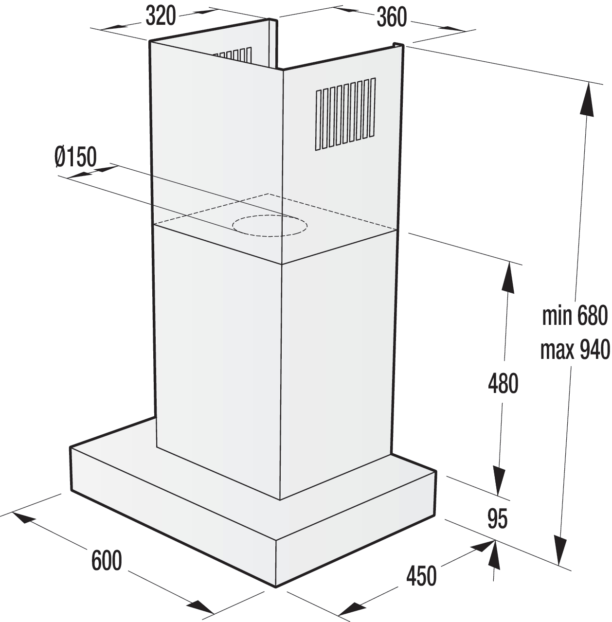 Вытяжка Gorenje WHT68INB / Т-образная / До 18 кв.м / Черный photo 3