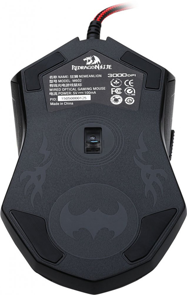 Mouse cu fir ReDragon Nemeanlion Negru cu rosu / Optic / Negru cu rosu photo 3