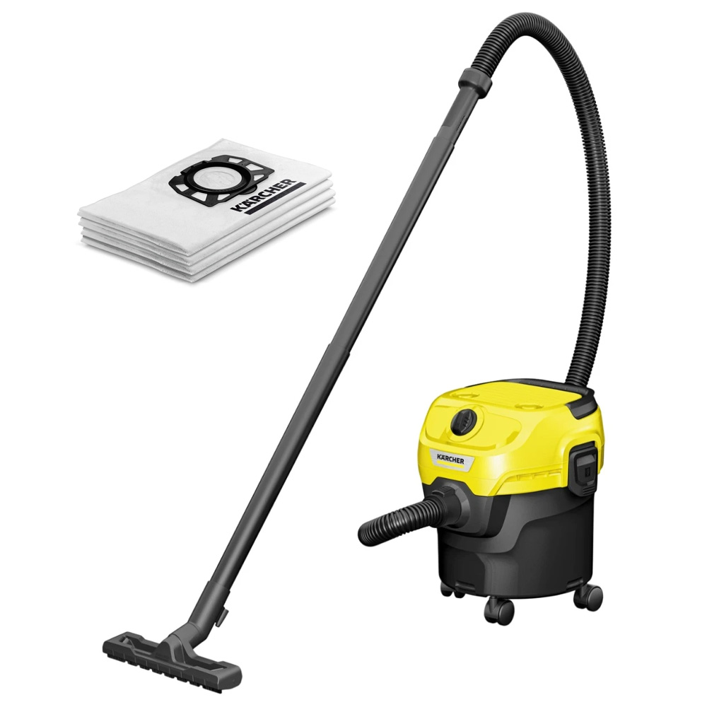 Пылесос с мешком и контейнером Karcher WD1CLASSIC+CADOU / 850Вт / Желтый с черным photo 1 Пылесос с мешком и контейнером Karcher WD1CLASSIC+CADOU / 850Вт / Желтый с черным photo 1