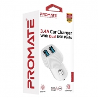 Incarcator auto p/u telefon mobil Promate VolTrip-Duo White thumbnav 7