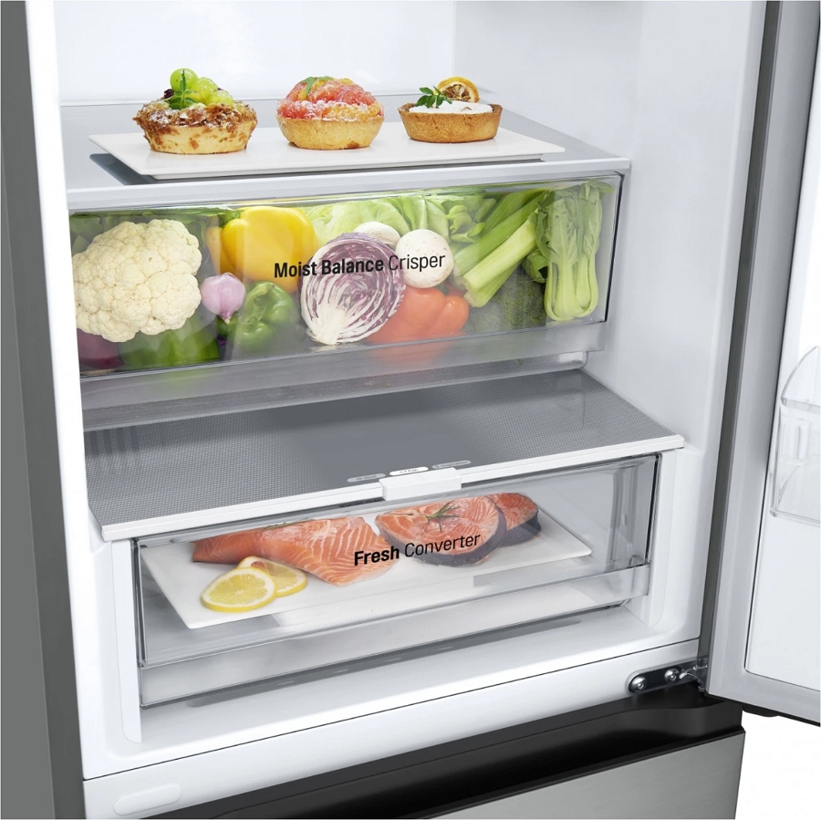 Холодильник двухдверный LG GBV3100DPY / 344 л / 186 см / D / Серый photo 2