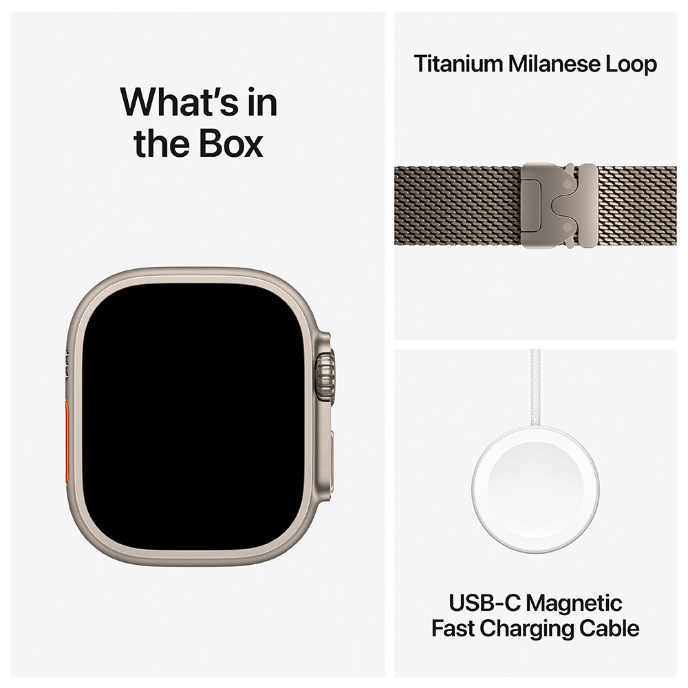 Ceas inteligent Apple Watch Ultra 3 GPS + Cellular 49mm Natural Titanium Case with Light Blue Alpine Loop - Medium photo 7