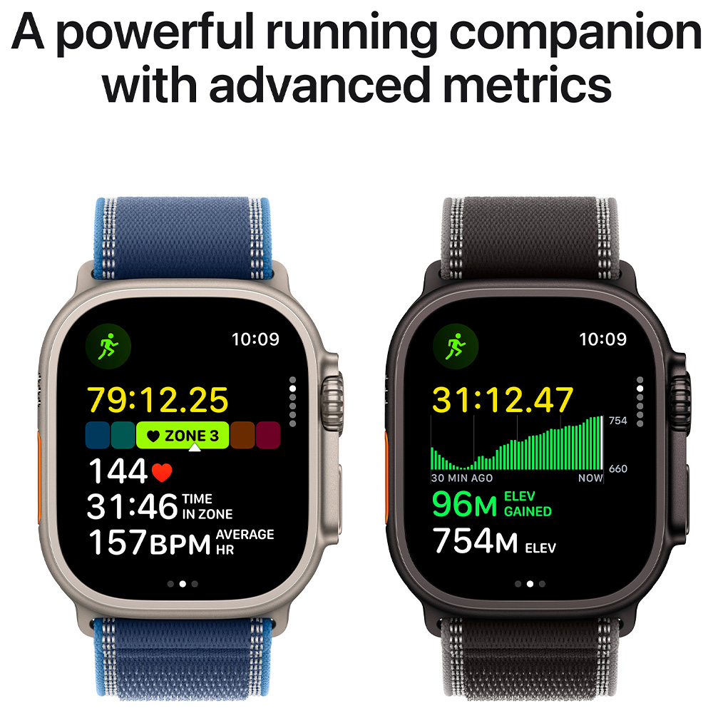 Ceas inteligent Apple Watch Ultra 3 GPS + Cellular 49mm Natural Titanium Case with Blue/Bright Blue Trail Loop - M/L photo 4