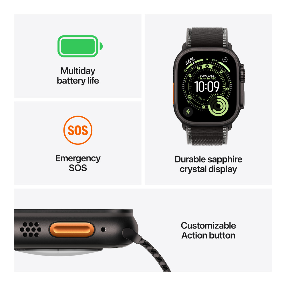 Ceas inteligent Apple Ultra 3 GPS + Cellular 49mm Black Titanium Case with Black Ocean Band photo 3