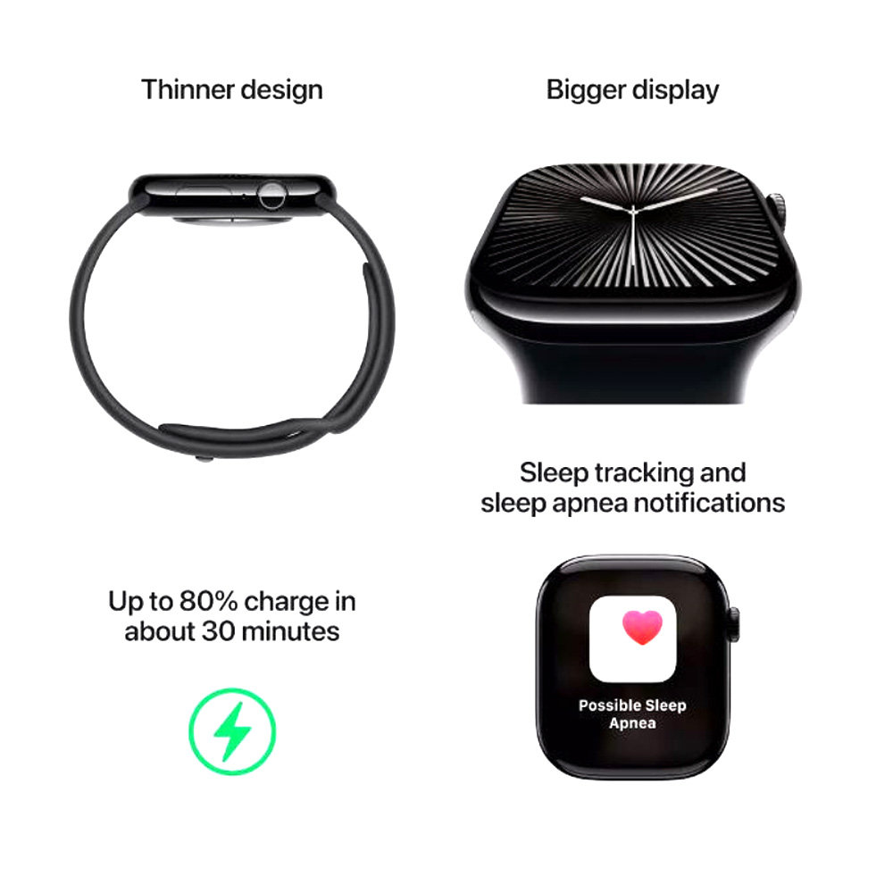 Ceas inteligent Apple Watch 10 42mm Jet Black Aluminium Case (MWWE3QI) photo 3