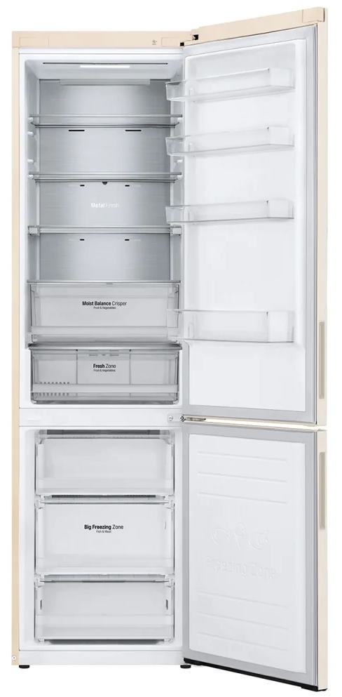 Frigider cu doua usi LG GAB509CEQM / 384 l / 203 cm / A++ / Bej photo 5