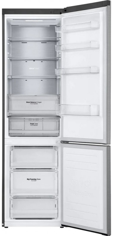Frigider cu doua usi LG GAB509MMQM / 419 l / 203 cm / A++ / Gri photo 2