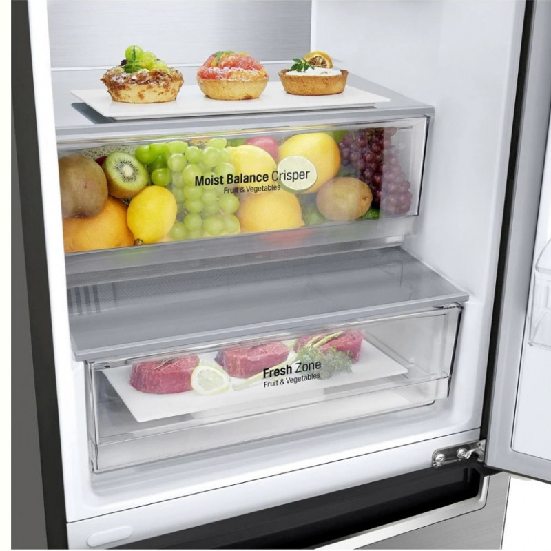 Frigider cu doua usi LG GAB509MMQM / 419 l / 203 cm / A++ / Gri photo 6