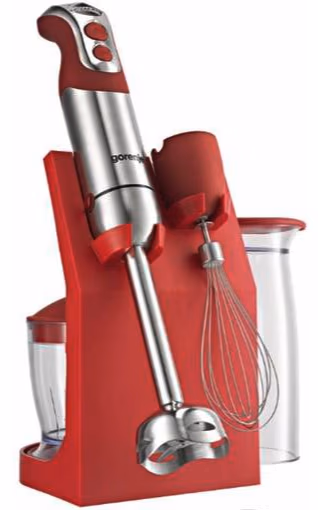 Blender Gorenje HB804QR, 500  ml, 12 trepte viteza, Rosu cu inox 
