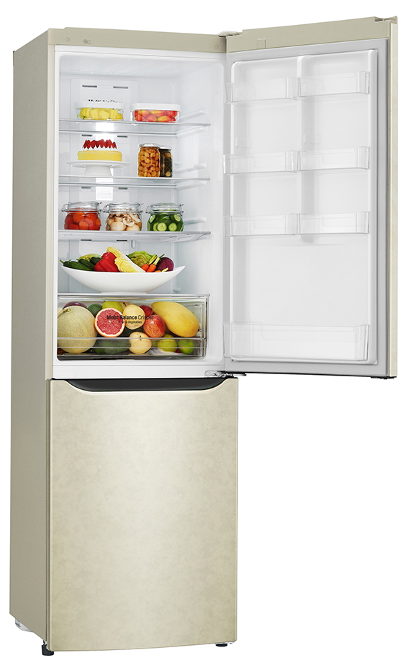 Холодильник двухдверный LG GAB429SEQZ / 302 л / 190.7 см / A++ / Бежевый photo 2