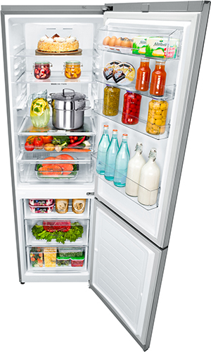 Frigider cu doua usi LG GAB499SMQZ / 360 l / 200 cm / A++ / Inox photo 8