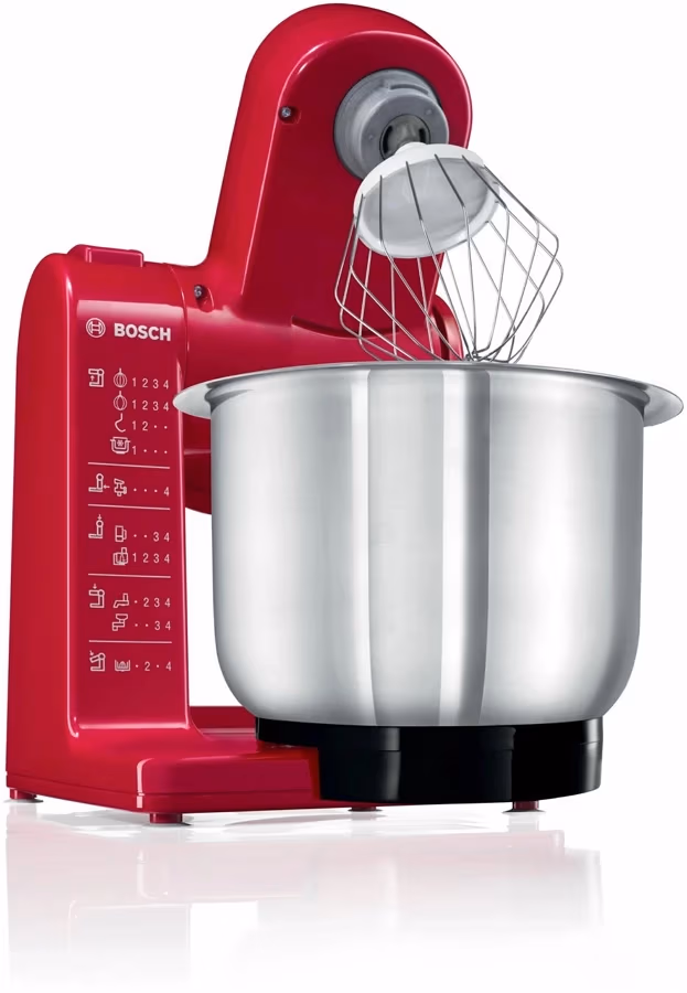 Robot de bucatarie Bosch MUM44R1, 4 trepte viteza, Rosu