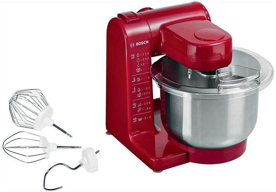 Robot de bucatarie Bosch MUM44R1, 4 trepte viteza, Rosu photo 2