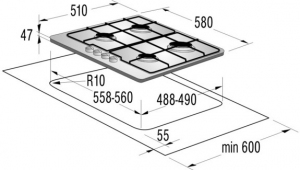 Встраиваемая  газовая панель Gorenje G6N50RB thumbnav 3