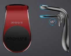 Автомобильный держатель для смартфона Promate AIRGRIP-3 Red thumbnav 2