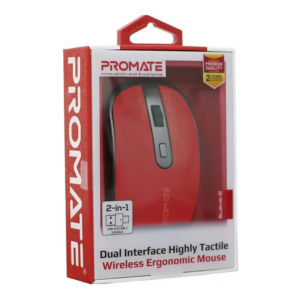 Беспроводная мышь Promate Suave-2 Красный с черным / Оптическая / Красный с черным photo 3