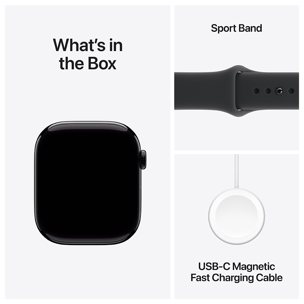 Ceas inteligent Apple Watch Series 11 GPS 42mm Jet Black Aluminium Case with Black Sport Band - S/M photo 8