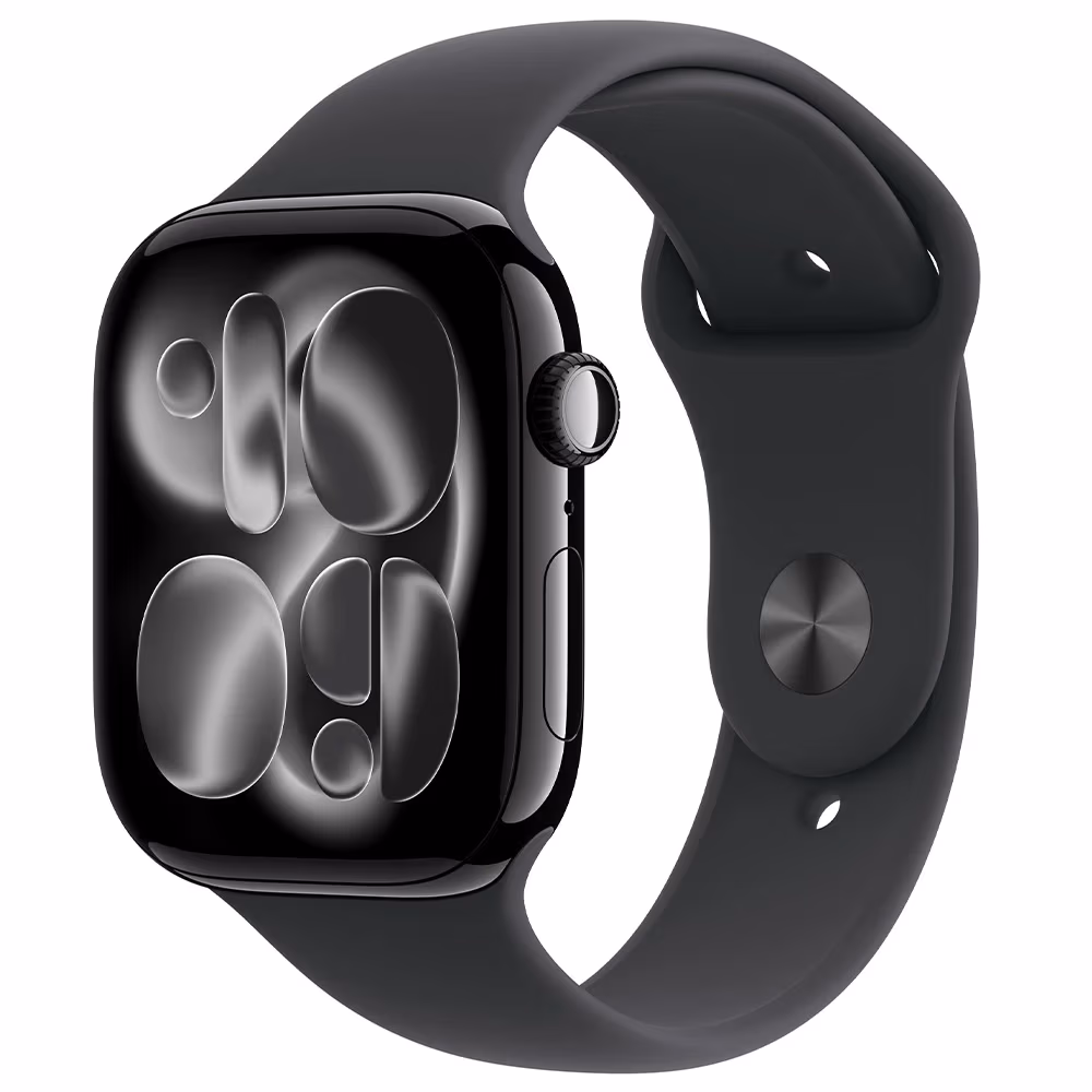 Ceas inteligent Apple Watch Series 11 GPS 42mm Jet Black Aluminium Case with Black Sport Band - M/L
