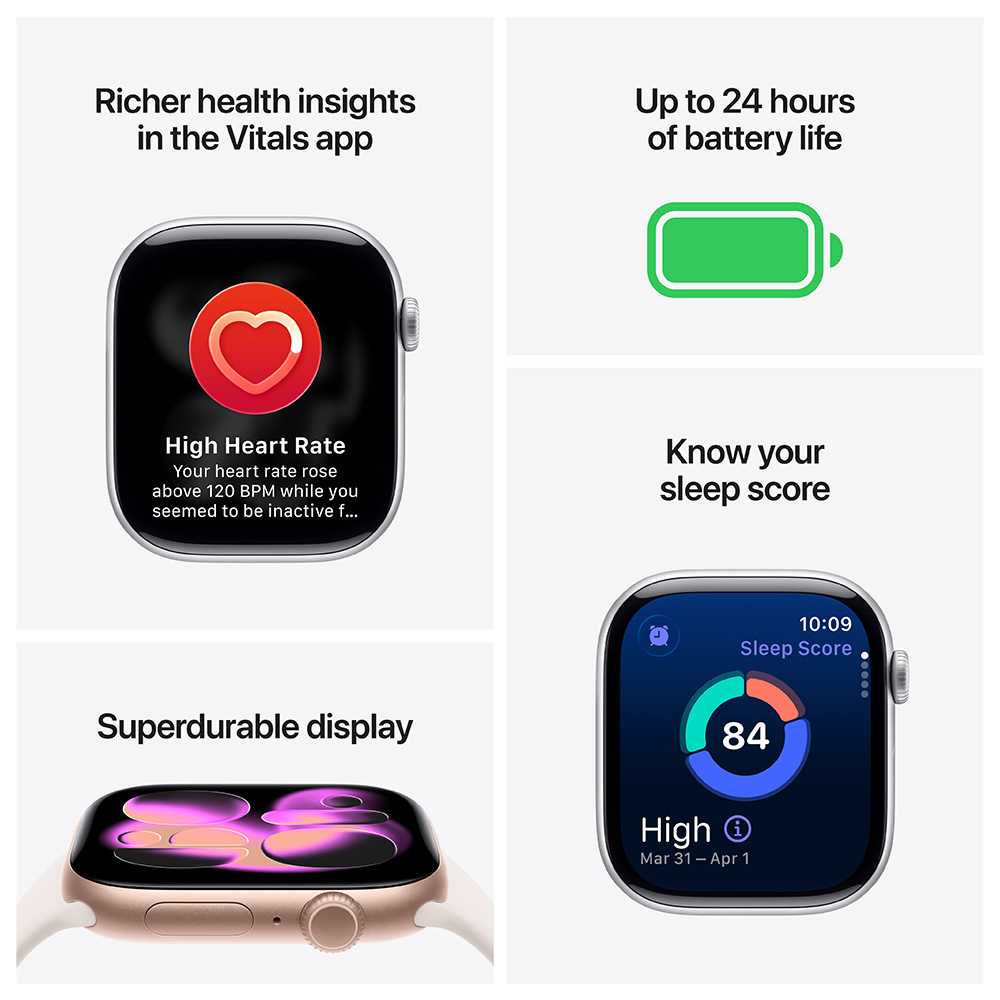 Ceas inteligent Apple Watch Series 11 GPS 42mm Silver Aluminium Case with Purple Fog Sport Band - M/L photo 3