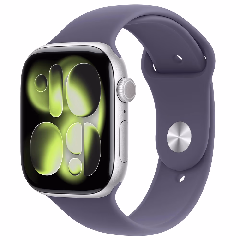 Ceas inteligent Apple Watch Series 11 GPS 46mm Silver Aluminium Case with Purple Fog Sport Band - M/L
