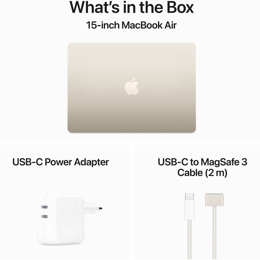 Ноутбук Apple Ультрабук MacBook Air 15.3 2024 15.3” / 16 ГБ / 512 ГБ / M3 / M3 / Золотистый с серым photo 7